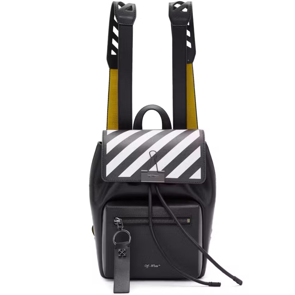 Off-White Backpack Diag Black White Yellow